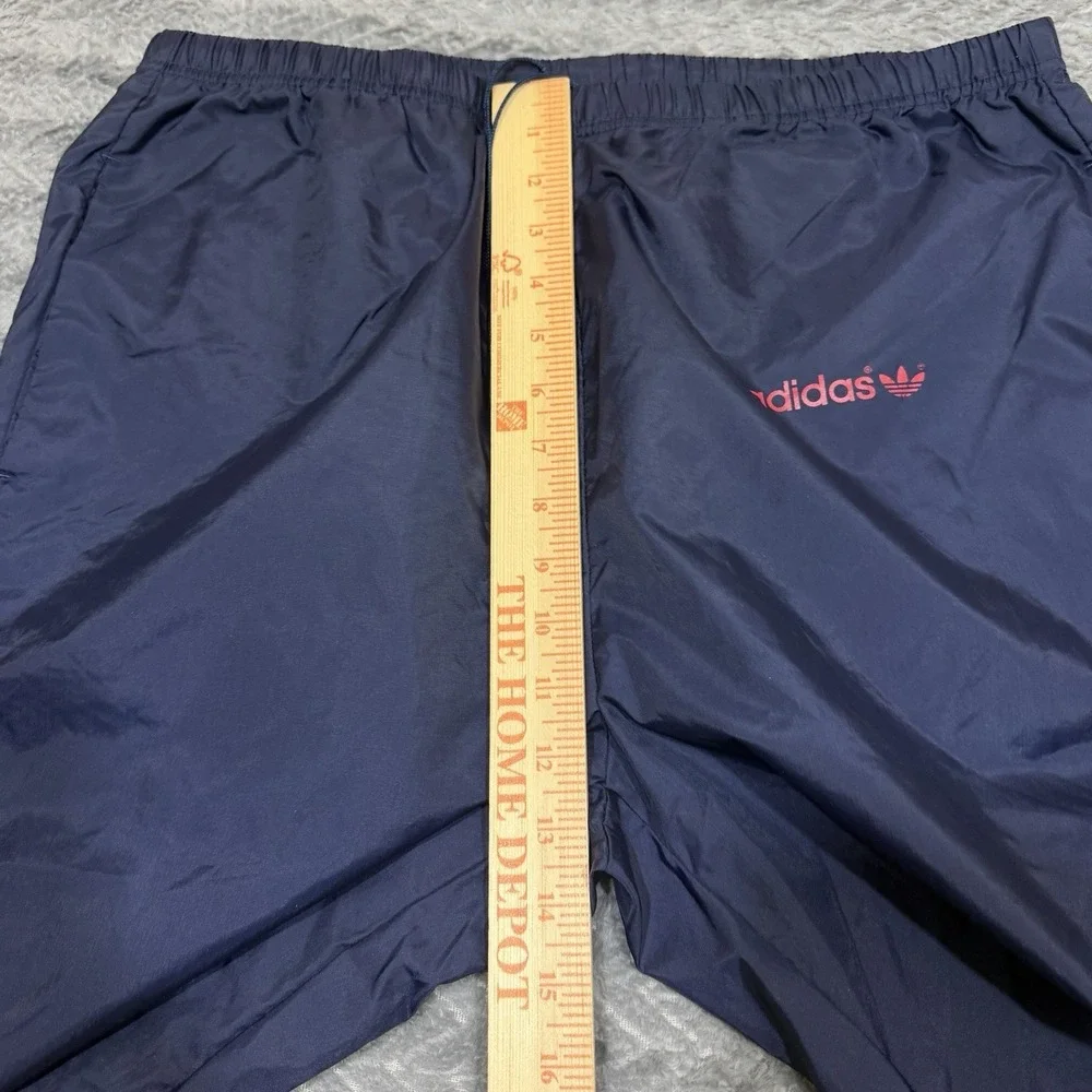 Vtg Adidas Track Pants Men Medium Blue Nylon 80s Lightweight Zipper